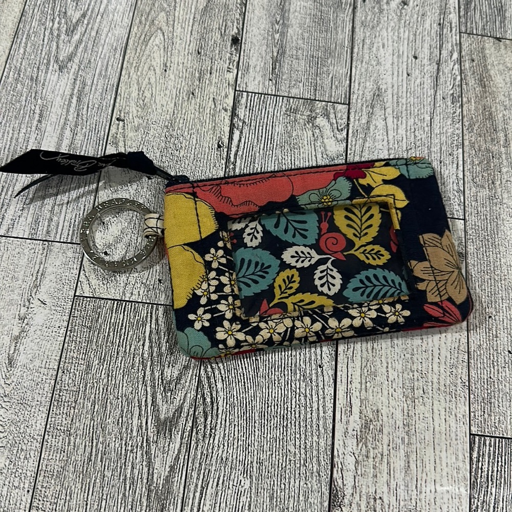 Vera Bradley blue floral id card holder zipper bag